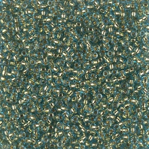 Rocalla Miyuki 11/0 953 - 24kt Gold Lined Light Aqua x5g