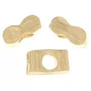 Mini perlas rectangulares 5x3 mm - Dorado oro fino fino x5
