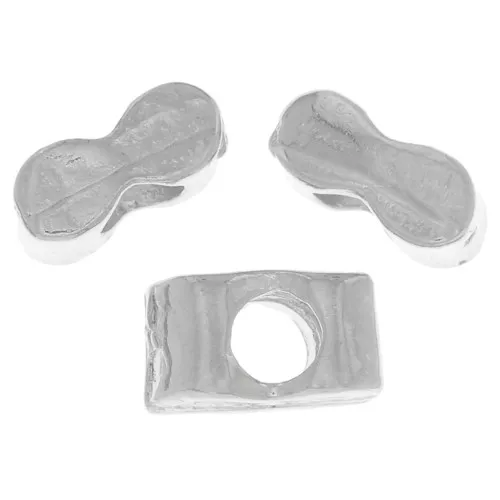 Mini cuentas rectangulares 5x3 mm - Plata envejecida x5