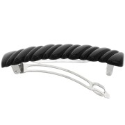 Pinza para el pelo efecto trenzado 85x17 mm en acrílico - Negro x1|raw }}