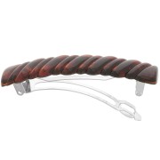 Pinza para el pelo efecto trenzado 85x17 mm en acrílico - Ámbar jaspeado x1|raw }}