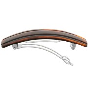 Pinza de pelo acrílica grande 93x29 mm - Ámbar jaspeado x1