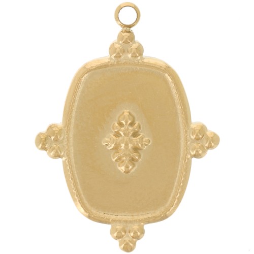 Colgante rectángulo 23x17 mm - Acero inoxidable Dorado 304 x1