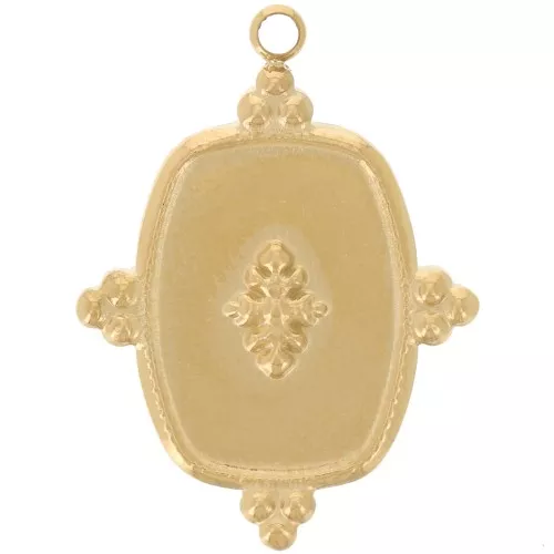 Colgante rectángulo 23x17 mm - Acero inoxidable Dorado 304 x1