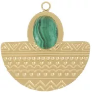 Colgante Azteca 22x22 mm para cabujón 8x6 mm - Acero inoxidable 316L Dorado x1