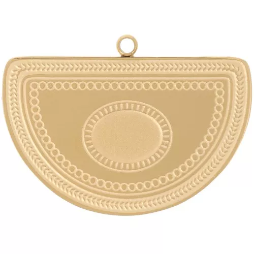 Colgante media luna 20x28 mm para cabujón 8x6 mm - Acero inoxidable 316L ORO x1