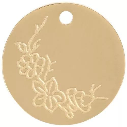 Colgante Flor de Nacimiento 15 mm - Mars Flor de Cerezo Acero Inoxidable 316L Dorado