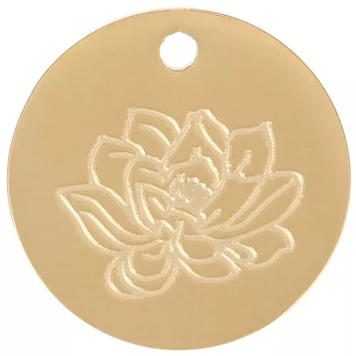 Colgante Flor de Nacimiento 15 mm - Julio - Loto - Acero inoxidable 316L Dorado