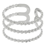 Anillo ajustable de 3 hileras para tejer abalorios - S.52 a S.60 - Acero inoxidable 304 x1