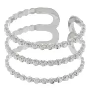 Anillo ajustable de 3 hileras para tejer abalorios - S.52 a S.60 - Acero inoxidable 304 x1