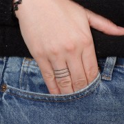 Anillo ajustable de 3 hileras para tejer abalorios - S.52 a S.60 - Acero inoxidable 304 x1