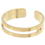Anillo ajustable para tejer abalorios - S.52 a S.60 - Acero inoxidable 316L Dorado|raw }}