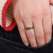 Anillo ajustable para tejer abalorios - S.52 a S.60 - Acero inoxidable 316L Dorado