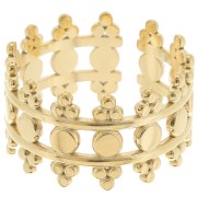 Anillo ancho ajustable estilo étnico - S.54 a S.61 - Acero inoxidable 316L Dorado