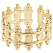 Anillo ancho ajustable estilo étnico - S.54 a S.61 - Acero inoxidable 316L Dorado