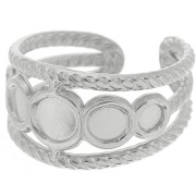Anillo ajustable con efecto trenzado para cabujón de 5 mm, 4 mm y 3 mm - Acero inoxidable 316L x1