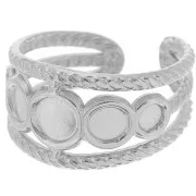 Anillo ajustable con efecto trenzado para cabujón de 5 mm, 4 mm y 3 mm - Acero inoxidable 316L x1