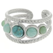 Anillo ajustable con efecto trenzado para cabujón de 5 mm, 4 mm y 3 mm - Acero inoxidable 316L x1