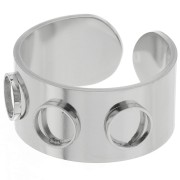Anillo ajustable para cabujones de 5 mm - T.55 a T.60 - Acero inoxidable 316L x1|raw }}