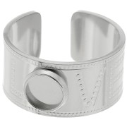 Anillo ancho para cabujón de 6 mm - Love - Talla 56 - Acero inoxidable 316L x1|raw }}