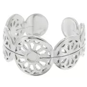 Anillo calado fantasía ajustable T.51 a T.58 - cabujón 2mm - Acero inoxidable 316L x1