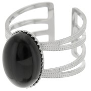 Anillo ajustable de varias filas T.52 a T.61 para cabujón de 14x10 mm - acero inoxidable 304 x1