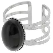 Anillo ajustable de varias filas T.52 a T.61 para cabujón de 14x10 mm - acero inoxidable 304 x1