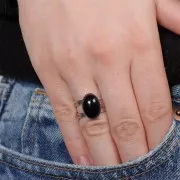 Anillo ajustable de varias filas T.52 a T.61 para cabujón de 14x10 mm - acero inoxidable 304 x1
