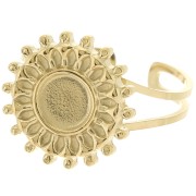Anilla ajustable tipo «sol» para cabujón de 6 mm - Talla 52 a Talla 60 - Acero inoxidable 304 Dorado x1