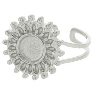 Anillo de sol ajustable para cabujón de 6 mm - T.52 a T.60 - Acero inoxidable 304