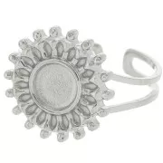 Anillo de sol ajustable para cabujón de 6 mm - T.52 a T.60 - Acero inoxidable 316L