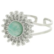 Anillo de sol ajustable para cabujón de 6 mm - T.52 a T.60 - Acero inoxidable 304