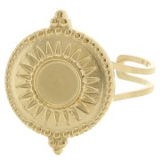 Anillo étnico ajustable para cabujón de 6 mm - T.52 a T.60 - Acero inoxidable 316L Dorado x1|raw }}