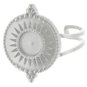 Anillo étnico ajustable para cabujón de 6 mm - T.52 a T.60 - Acero inoxidable 316L|raw }}