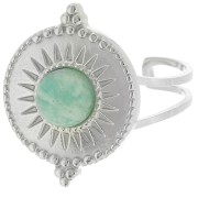 Anillo étnico ajustable para cabujón de 6 mm - T.52 a T.60 - Acero inoxidable 316L