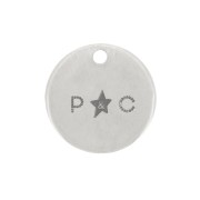 Charms redondos personalizados 6 mm con logo - grosor 0,3 mm Plata 925 x100|raw }}