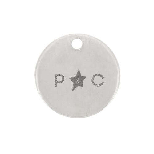 Charms redondos personalizados 6 mm con logo - grosor 0,3 mm Plata 925 x100