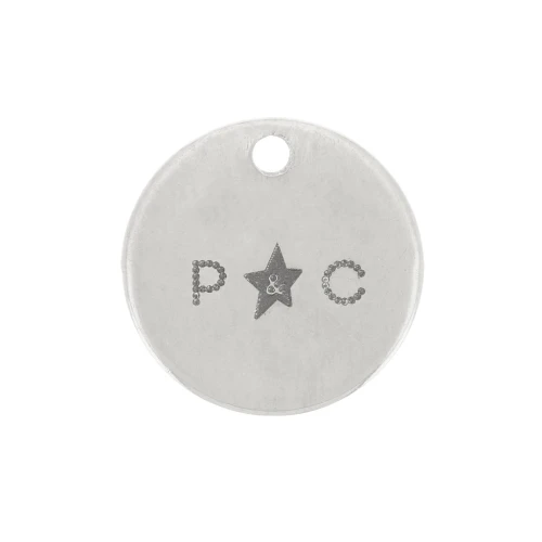 Charms redondos personalizados 6 mm con logo - grosor 0,3 mm Plata 925 x100