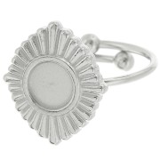 Anillo étnico ajustable T.53 a T.57 para cabujón de 6 mm - Acero inoxidable 316L