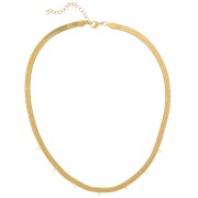 Cadena serpiente plana 5mm 7 anillas Acero inoxidable 304L Dorado x42cm