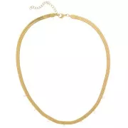 Cadena serpiente plana 5mm 7 anillas Acero inoxidable 304L Dorado x42cm