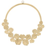 Colgante Círculo calado con Flores 38 mm - Acero Inoxidable 316L Dorado x1|raw }}