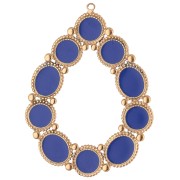 Colgante en forma de gota de 49 x 37 mm con resina epoxi - Acero inoxidable 304 Dorado - Azul oscuro