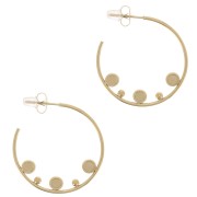 Aro fino de 29 mm para 3 cabuchones - Acero inoxidable dorado 316L x2|raw }}