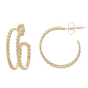 Aros de alambre doble para tejer 23mm - Acero inoxidable dorado 316L x2|raw }}