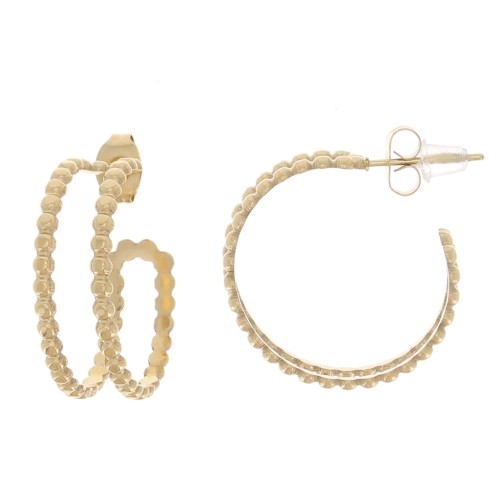 Aros de alambre doble para tejer 23mm - Acero inoxidable dorado 316L x2