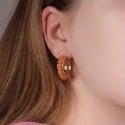 Aros de alambre doble para tejer 23mm - Acero inoxidable dorado 316L x2