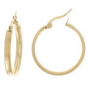 Creoles de 28 mm para tejer abalorios - Acero inoxidable dorado 304 x2