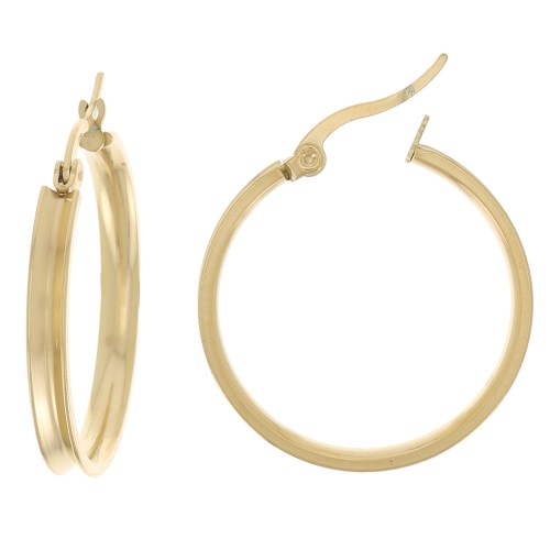 Creoles de 28 mm para tejer abalorios - Acero inoxidable dorado 304 x2