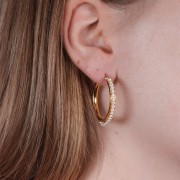 Creoles de 28 mm para tejer abalorios - Acero inoxidable dorado 304 x2
